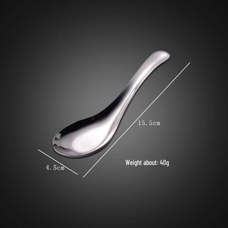 Xi Huang 316L Stainless Steel Deep Flat Bottom Dining Spoon