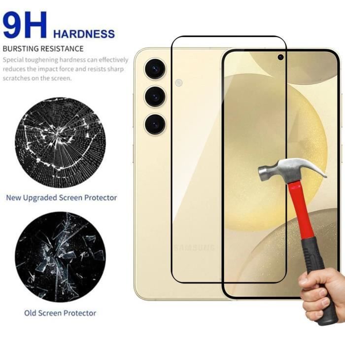 4 Verre Trempé Intégral pour Samsung Galaxy S24, Protection d'écran Anti-Rayures 9H