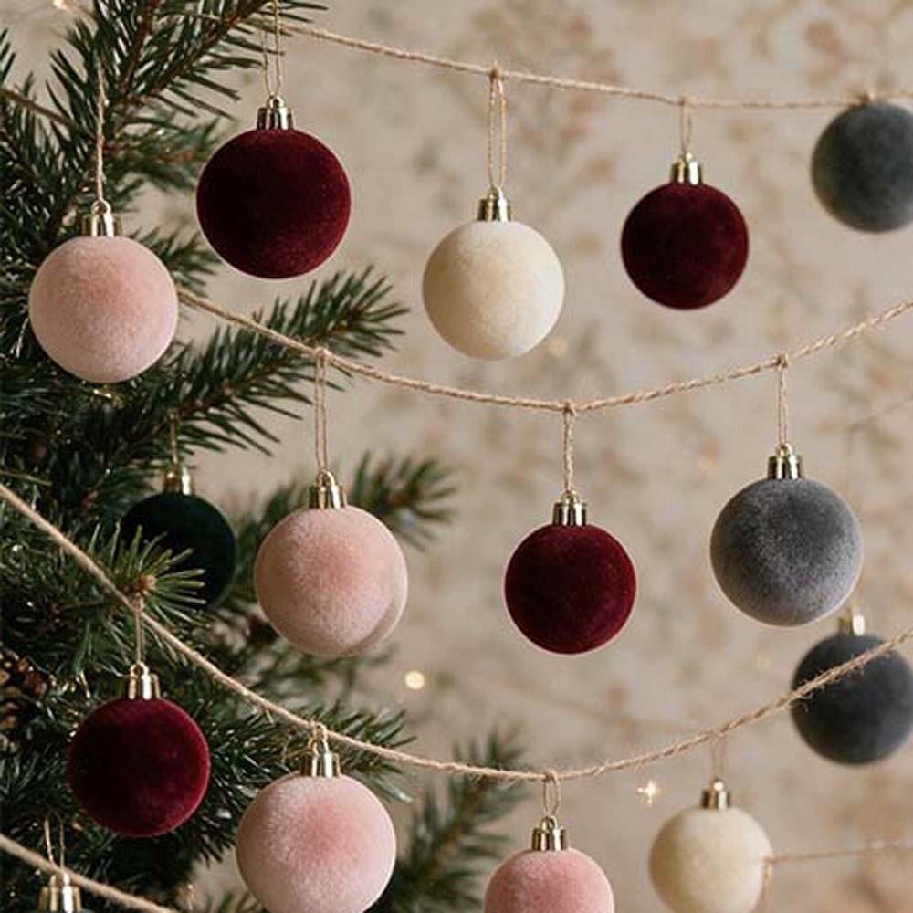 Creative Christmas Balls Fluffy Velvet Ornaments Festive Decor Tree Pendants  Gifts