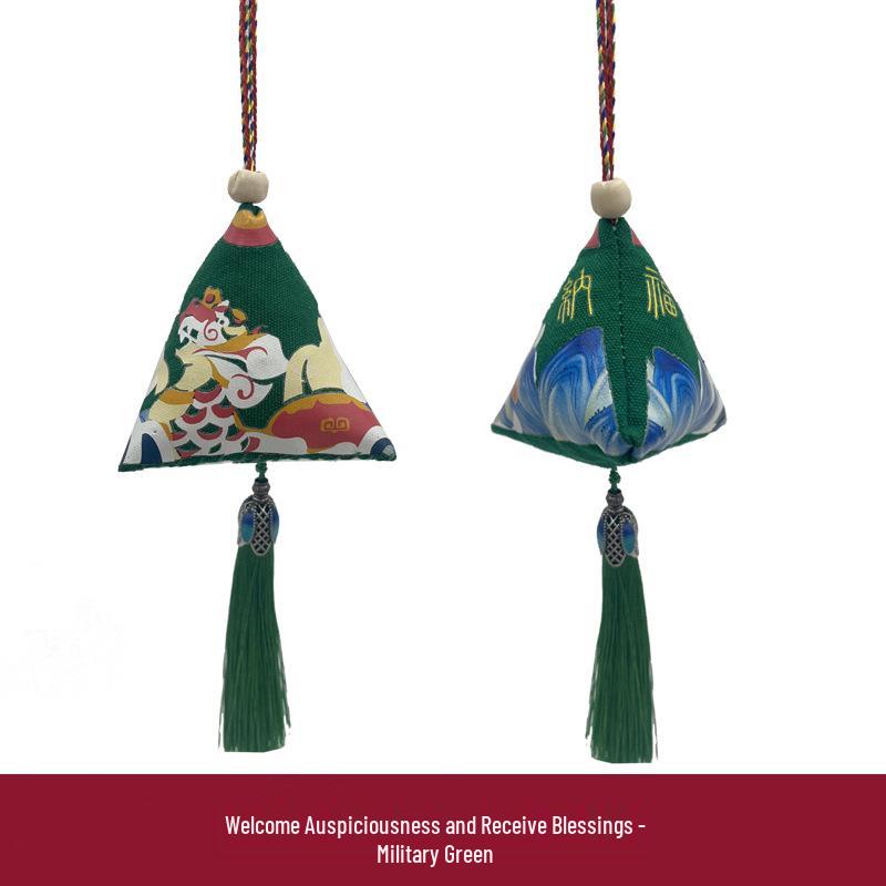 Handmade Zongzi Sachet with Tassel - Mugwort Mosquito Repellent, Dragon Boat Festival Gift Box Souvenir