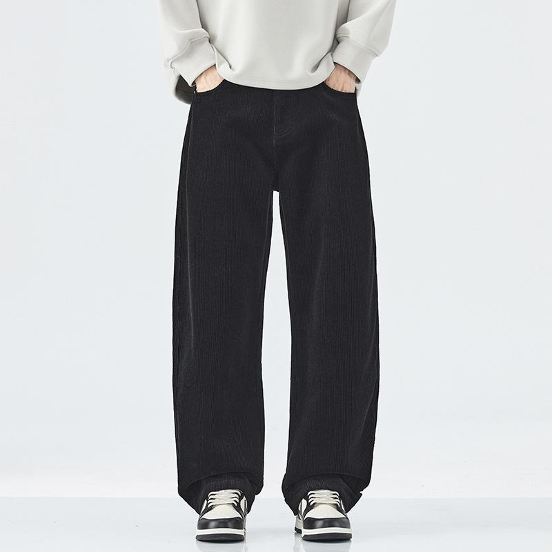 Autumn and winter new heavy corduroy casual pants men's loose and comfortable straight wide-leg trousers men