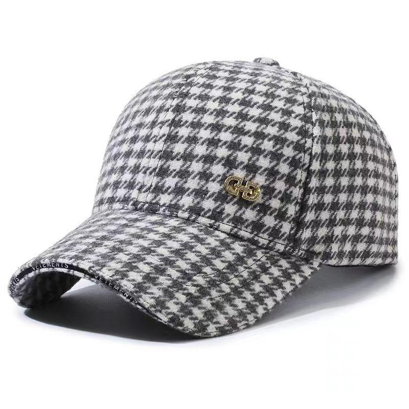 Women's Houndstooth Flat Cap - Korean Style, Outdoor Versatile, Casual Fashion, British-Inspired Autumn/Winter Hat
