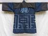 [USED] Antique Indigo Happi Coat, "Maru-ni-Kichi" Good Luck Crest, Vintage Japanese Yoshihara Style, Corporate Brand Hanten, Rare Aizome Cotton, Japan