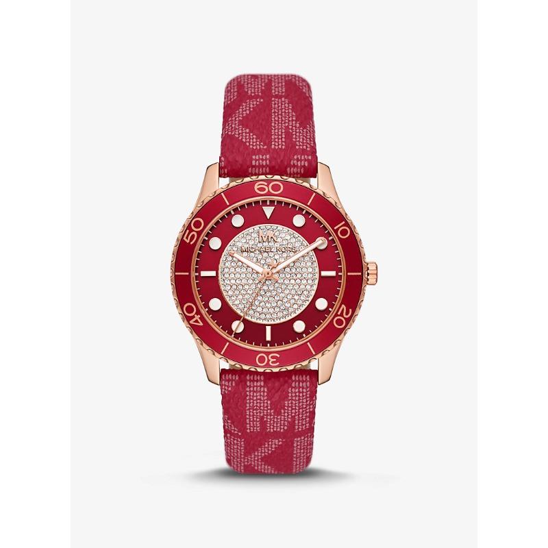 

Часы Michael Kors Oversized Runway Dive с паве, розово-золотистого тона, с логотипом MK7179 розового золота