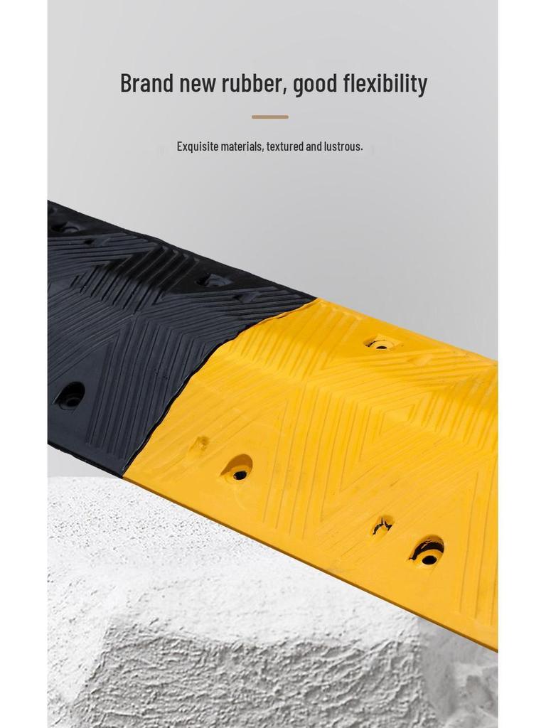 Outdoor Thickened Rubber Speed Bump for Garages and Gas Stations