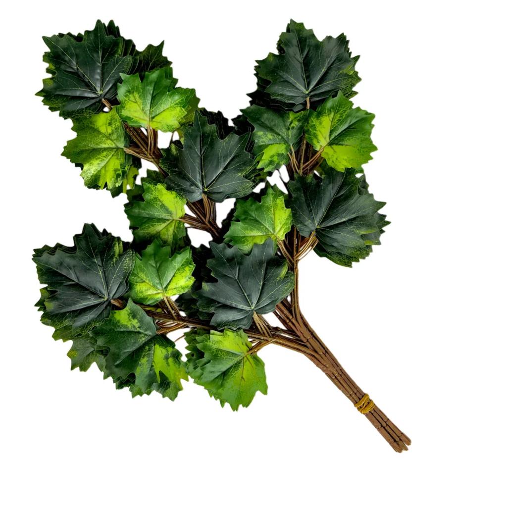 12pcs Artificial Maple Leaf Branch Waterproof Greenery Plants Foliage for Landscape Tree Making Home Decoration Outdoor Project