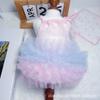Pet Spring Camisole Dress Multi-layer Fluffy Mesh Princess Dress Breathable Vest Puppy Clothes Dog Dresses for Small Dogs