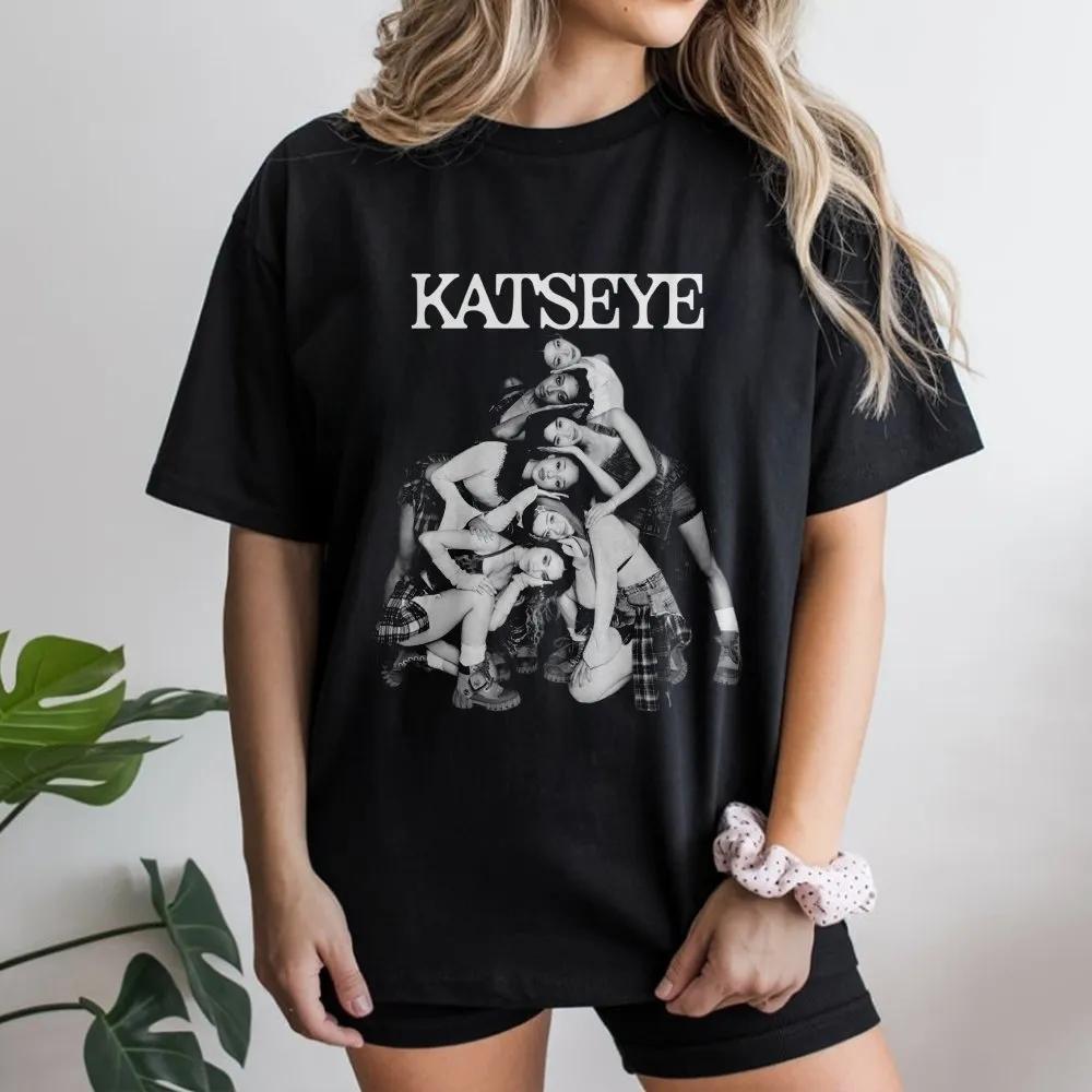 Katseye Music Festival Sahara KPop New Unisex T Shirt Unisex Cotton Short Sleeve Yk Oversized Tee Popular Tops For Fans
