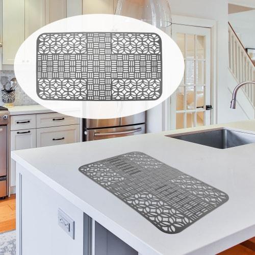 Angoily Sink Mat, 66*35cm, Cuttable, Multi-functional Silicone Sink Mat, Non-Slip, Large, Silicone Sink Mat for Coffee and Espresso Machines, Drying M