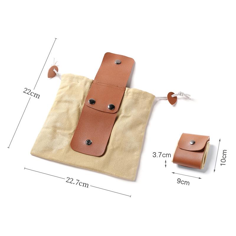 Portable Outdoor Foraging Bag,Fruit Picking Pouch,Collapsible,Berry Puch Storage,Leather Bushcraft Canvas Bag,Hiking and Camping