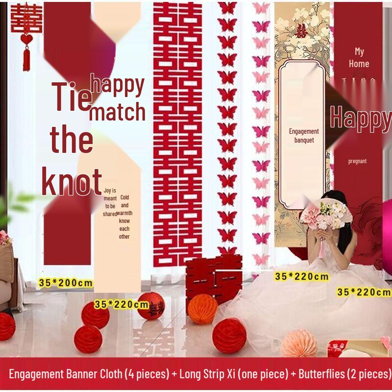 Elegant Wedding Hanging Banner for Atmosphere and Scene Decoration