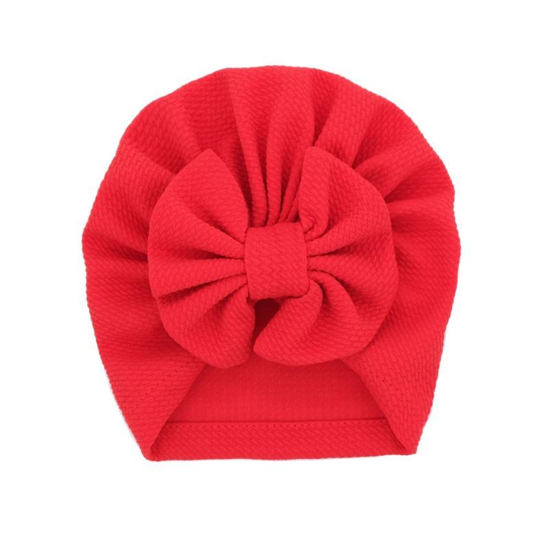F23 children's hat cotton tied pullover hat soft knitted fabric baby pleated bow baby headscarf cloth