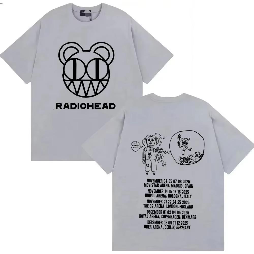 Radiohead Tour 2026 Merch Fashion T Shirts Mens Womens Aesthetic Short Sleeves Harajuku Pure Cotton Casual Hip Hop Streetwear