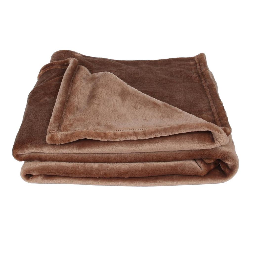 Les Trésors De Lily [A0543] - Károvaný velur 'Scarlett' hnědý (s vakem! ) - 120 x 150 cm