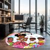 Gracie's Corner Printed Round Rug Carpet Chair Rug Area Rug Entryway Doormats,for Office Chair Living Room Bedroom Kitchen Room.