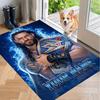 Custom Name WWE LOGO Crystal Velvet Floor Rug Personalized Text Soft Carpet Home Decor
