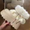 Modne Vintage Płaskie Buty Damskie z Futrem Śniegowce Zwięzłe Buty Zwiększające Wzrost Damskie Wygodne Bawełniane Krótkie Botki