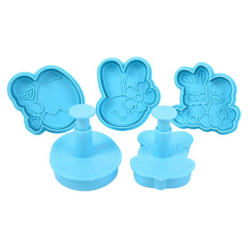 1Set Easter Plastic Cookie Cutter Rabbit Egg Biscuit Cutter 3D Cartoon Bunny Molds Baking Tools Party Cupcake DIY Supplies
