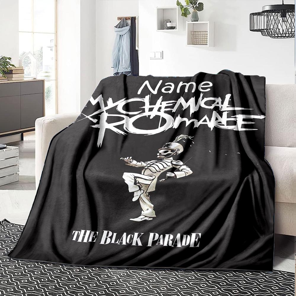 Custom Name My Chemical Romance Theme Printed Blanket - Perfect for Couch, Bed, Travel & Outdoor Use | Machine Washable, Cozy & Durable.