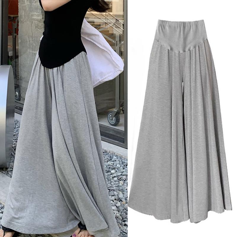 Maternity Summer A-Line Skirt & Wide-Leg Pants - Stylish, Versatile, High-Waisted Modal Blend 2XL чёрный