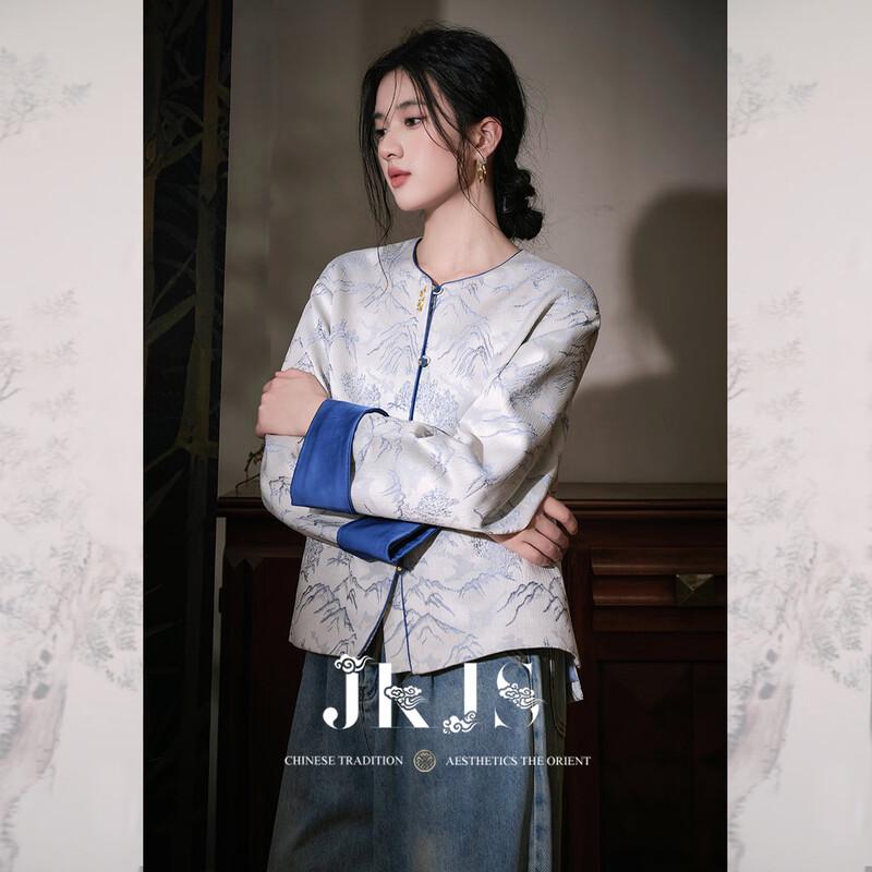 

Женская куртка JK&JS в новом китайском стиле с текстурным жаккардом M