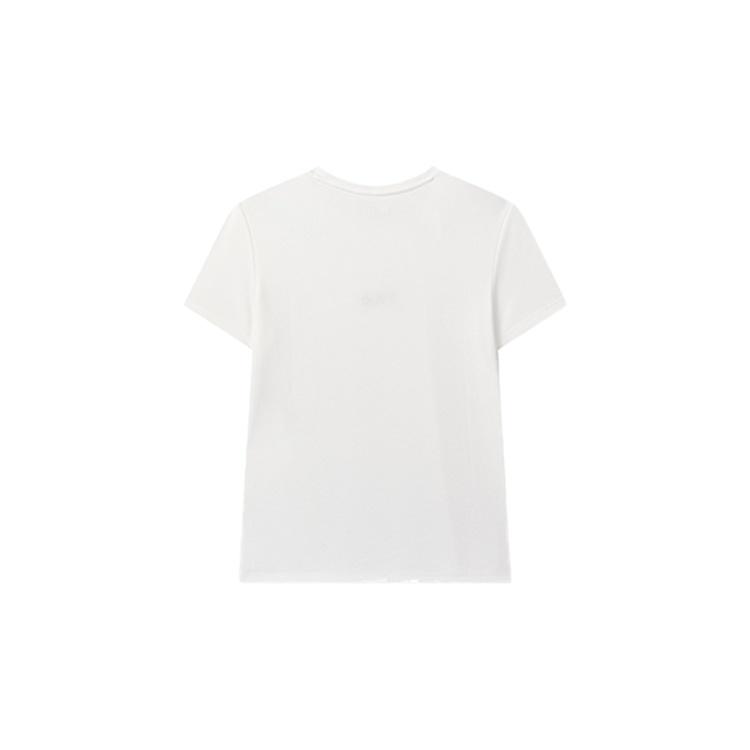 FILA T Shirts Women's White Crew Neck Moderate Straight Fit F11W028112FWT