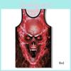 Premium Quality Graphic 3d Print Skull Mens Gym Muscle Vest Shirt Sport Fitness Tank Tops