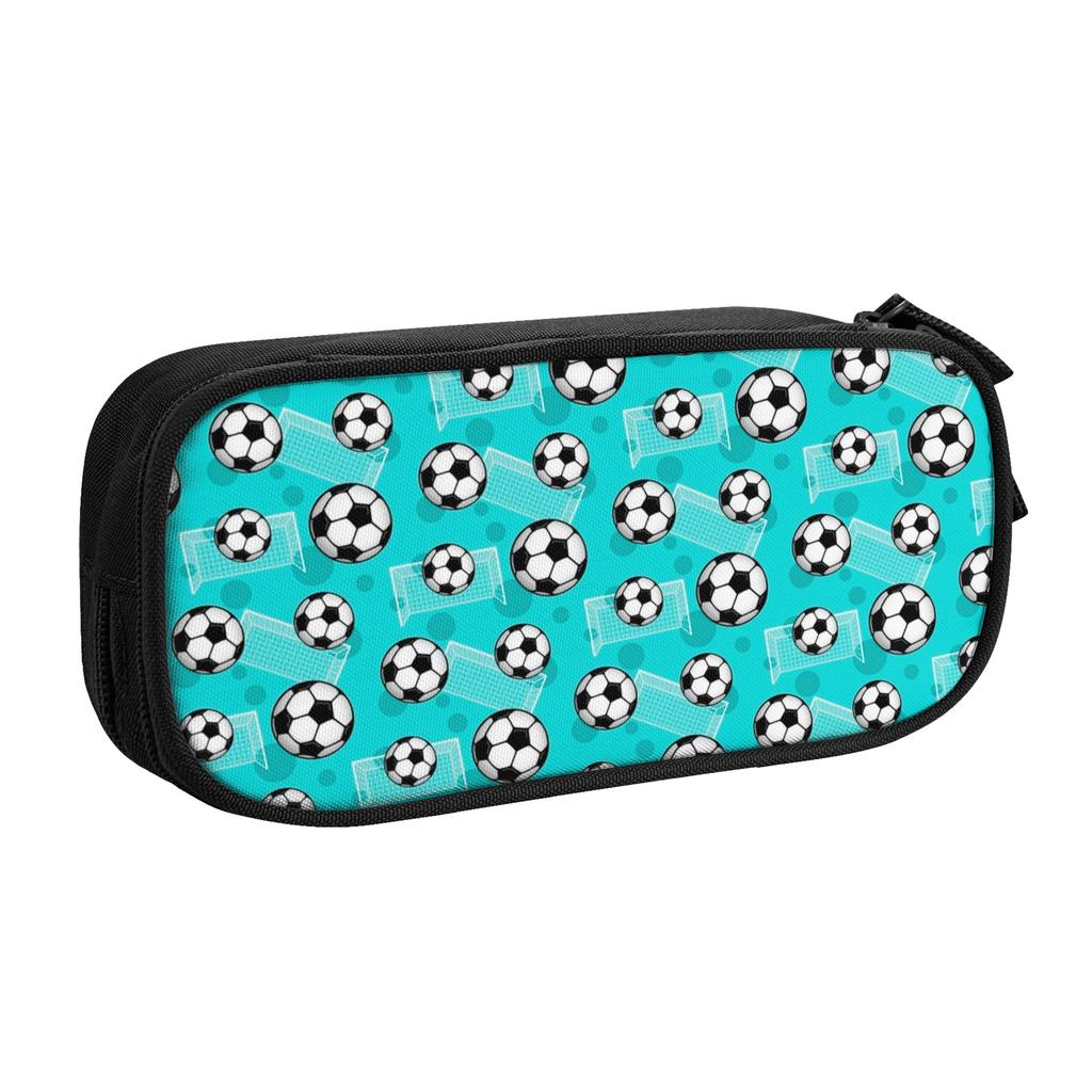 Cartoon Soccer Ball Football Pencil Case Lovely Pen Box Bag Girl Boy Large Storage School Supplies Zipper Pencilcases