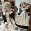 Sivrusn Maid Komplettes Set mit British Plus Perfekt für Schule Maid Niedliches Cosplay und Größe L Kostüm, Strumpfhose, Stil, Lang, Größe, Festivals, Cafés, Veranstaltungen,