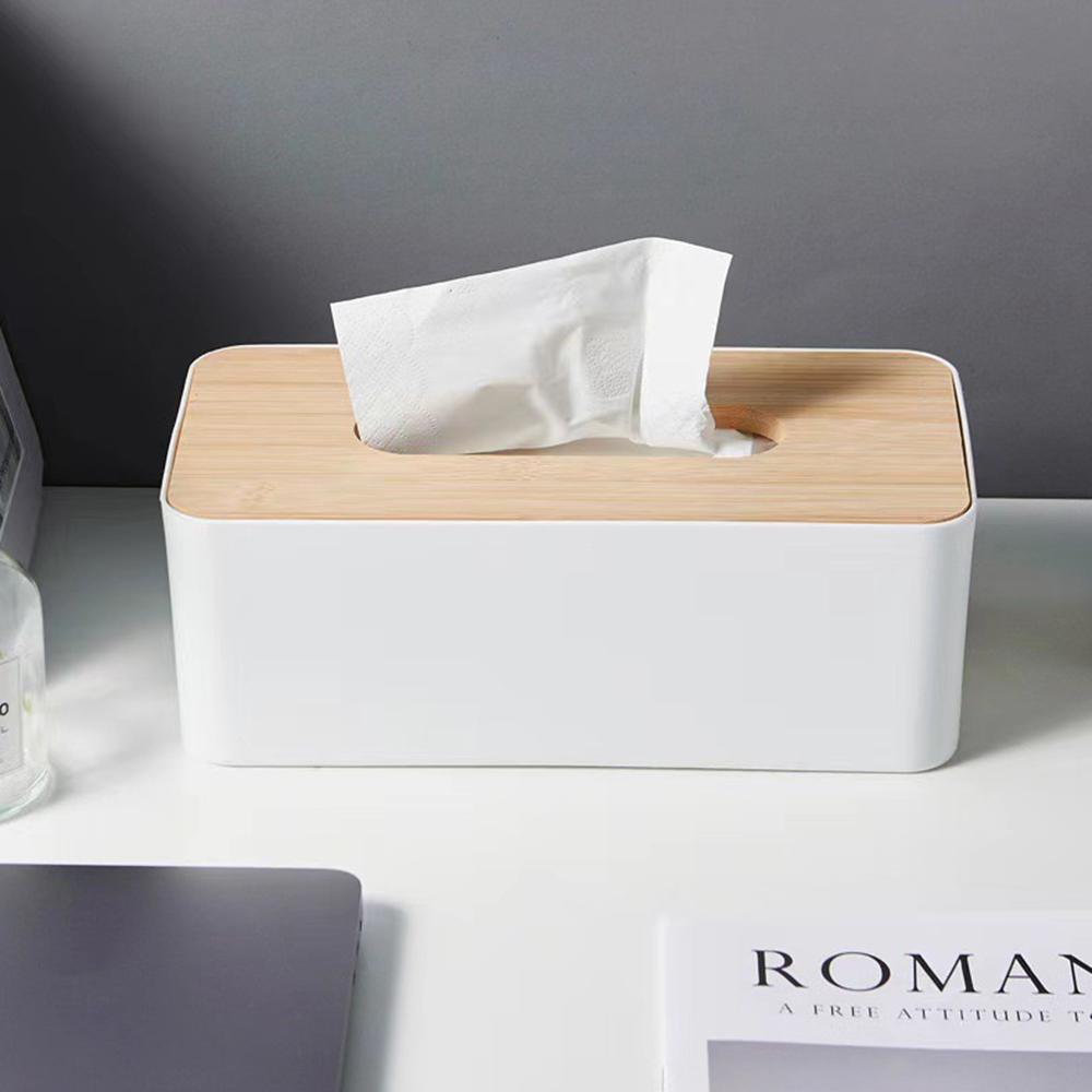 Creative solid wood tissue box with thickened square dust cover for home living room, coffee table, desktop storage box