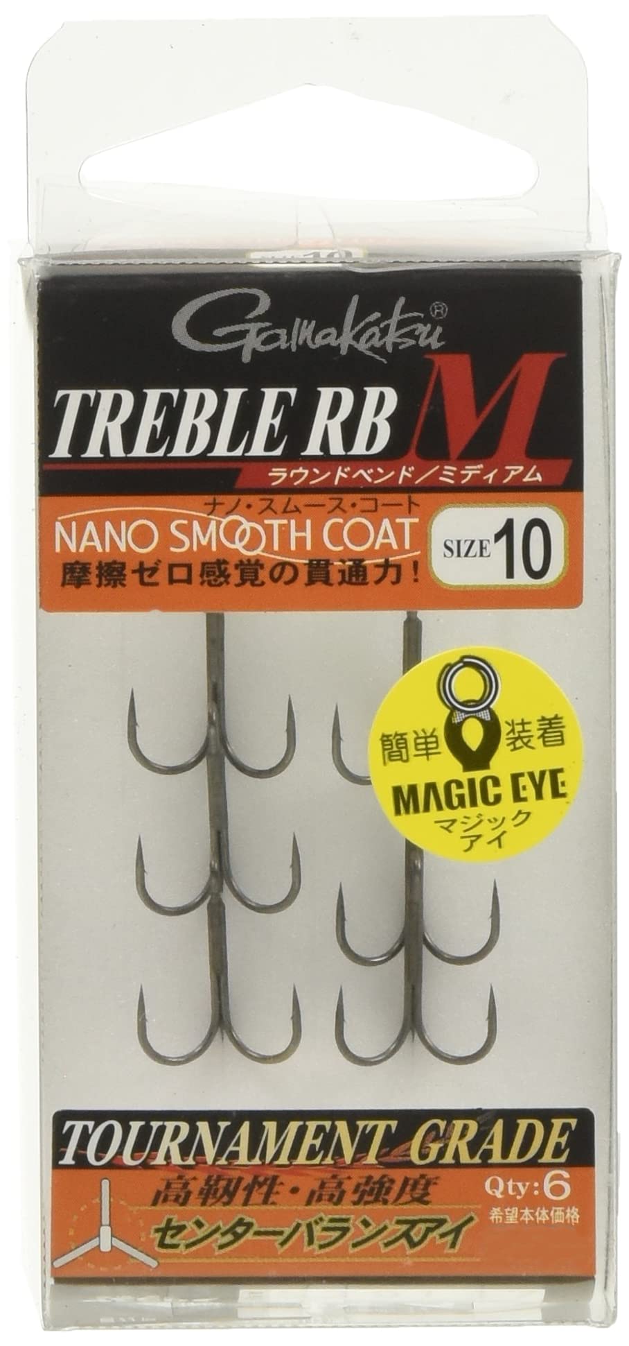 Gamakatsu Treble Hook Rose Treble RB-M (Nano Smooth Coat) #10 #10 (6 pieces)
