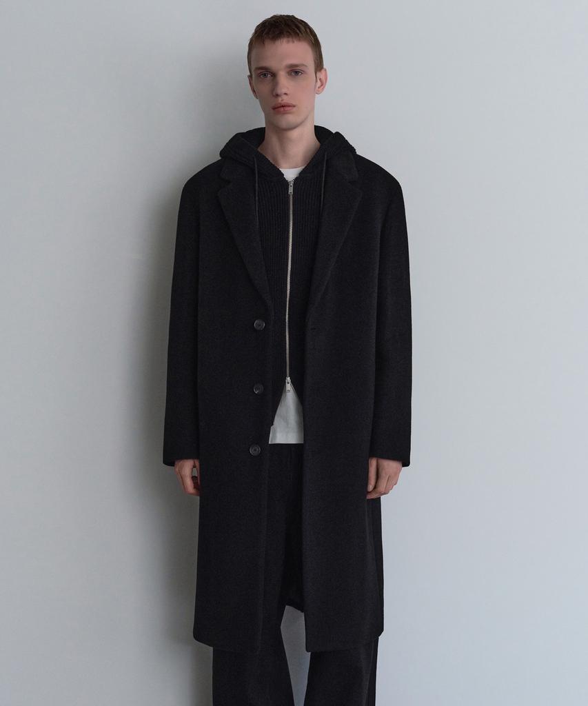 Musinsa Standard Cashmere Blend Oversized Single Coat [Black]
