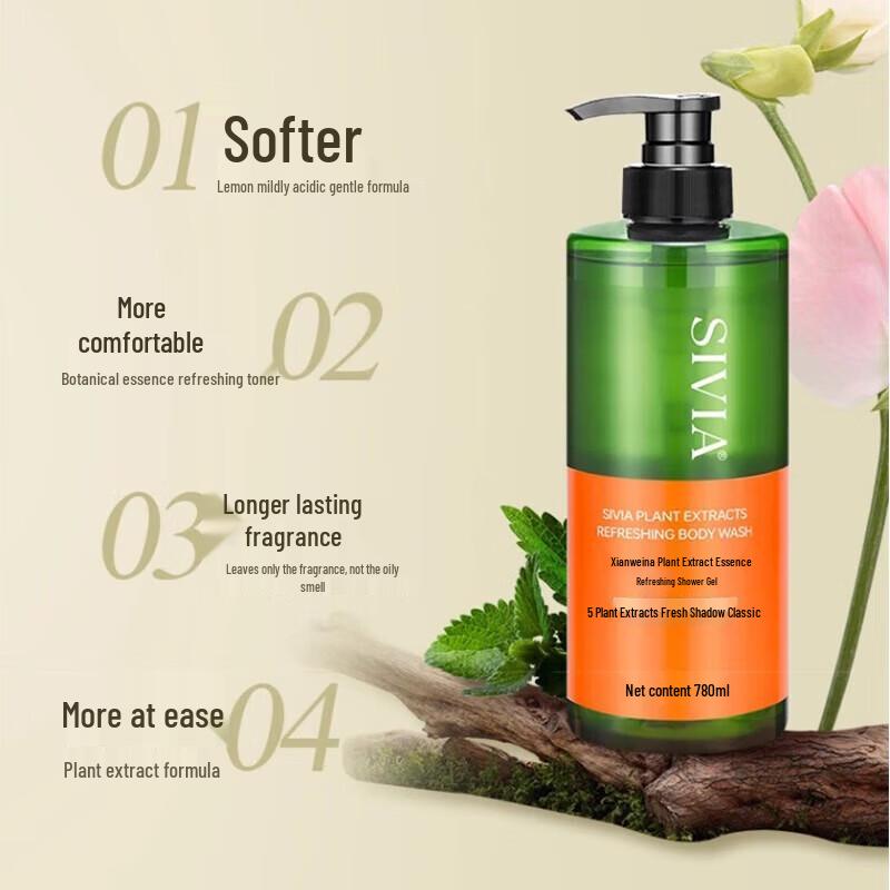 SIVIA Plant Extract Soothing Body Wash 480ml