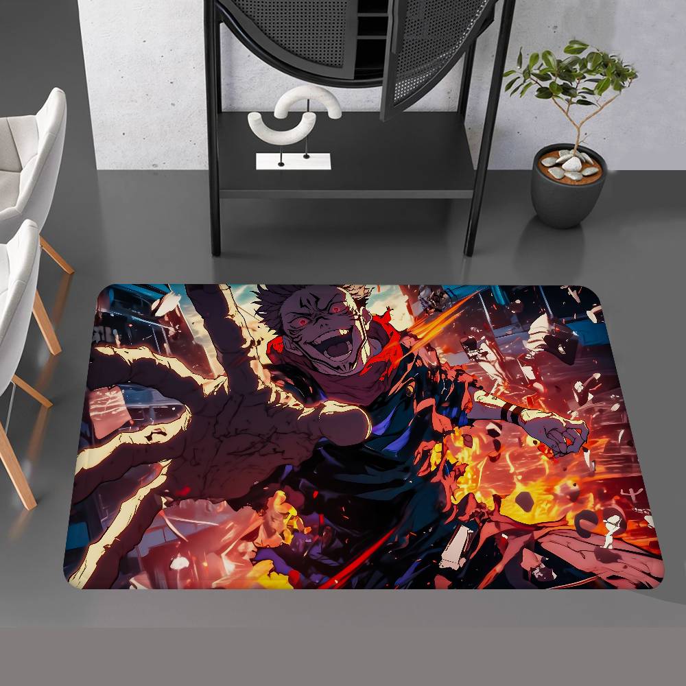Anime Jujutsu Kaisen Bathroom Mat Anti-slip Absorb Water Long Strip Cushion Bedroon Mat Welcome Doormat