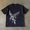 Rock Punk T Shirt Ins Style Tops Angel Print Short-sleeved Y2k Personality T-shirts Casual Loose Short Sleeved Unisex