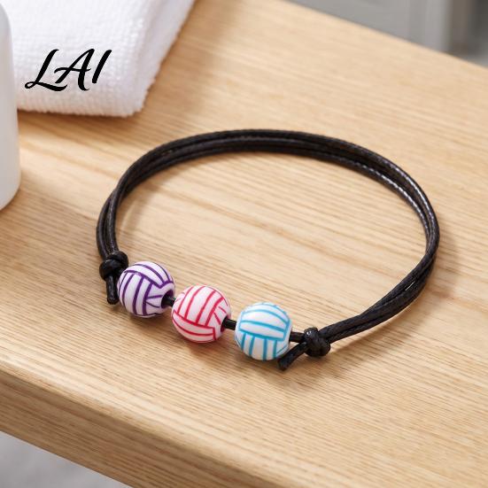 Youth Athlete Jewelry 4 Pcs Sports Balls Braided Rope Bracelets Adjustable String Bracelet Simple Daily Wear Bracelet Handmade Woven Cord Team Gifts
