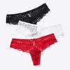 Calcinha de renda sem costura feminina, cintura baixa, confortável, algodão, sexy, fio dental, respirável, roupa íntima triangular feminina