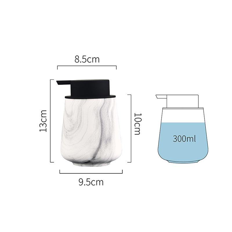 European Ceramic Hand Sanitizer Bottle Marbling Pressing Bottle Bathroom Soap Liquid Container Bathroom Decoration Accessories