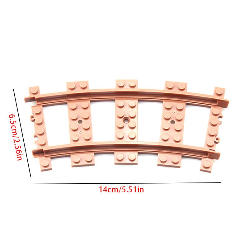 Trenler Raylı Yol Aksesuarları Şehir Virajlı Düz Makaslı Raylı Yol Geçitleri kahverengi Yapı Taşı Oyuncakları çocuklar için hediye