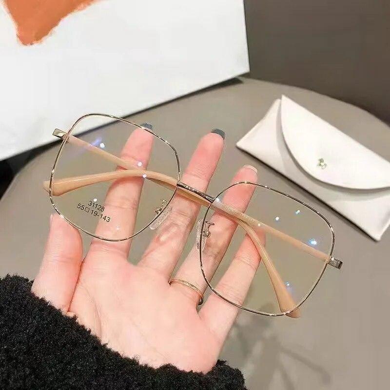 Anti-Blue Light Office Glasses Women Men Computer Glasses Gaming Transparent Eyewear Mental Frame Women Anti Blue Ray Eyeglasses