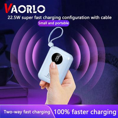 VAORLO Mini přenosná powerbanka PD QC 3.0 10000mAh 22,5W Super rychlé nabíjení Nabíječka Powerbanka Pro Samsung iPhone Xiaomi