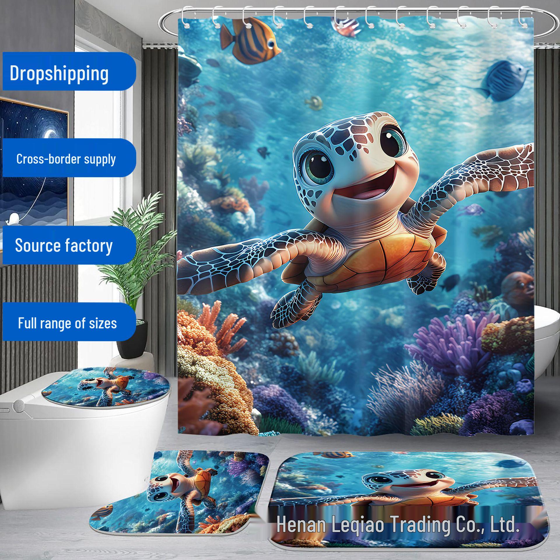 

Vibrant Ocean Bathroom Set with 12 Plastic Hooks 12 Hooks Included