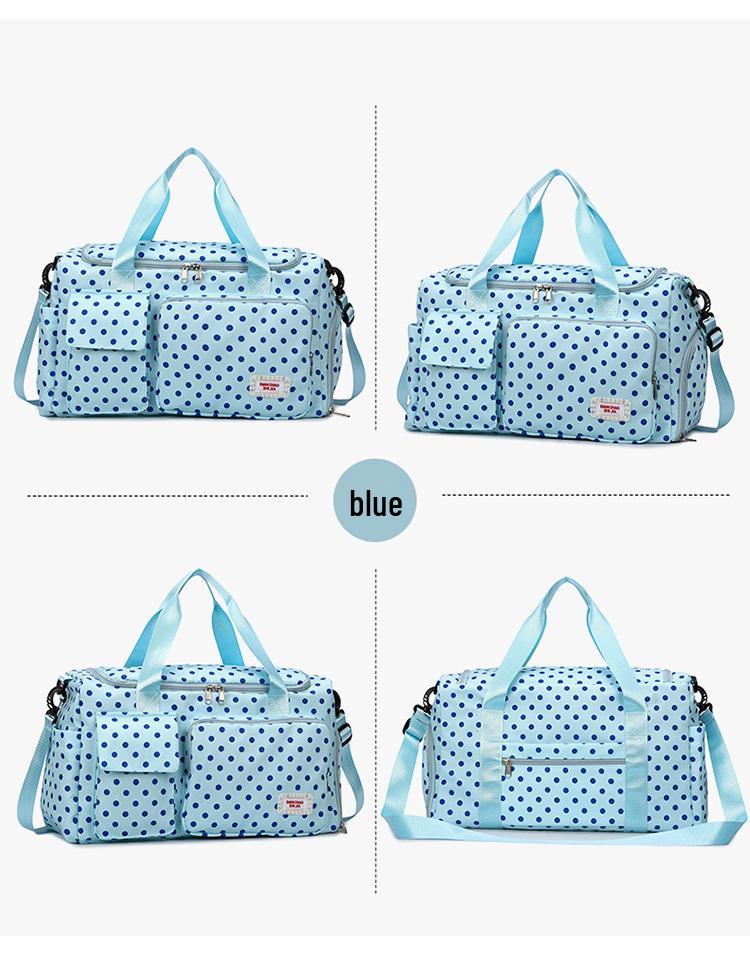 Stylish Polka Dot Travel Bag: Large Capacity, Wet/Dry Separation, Ideal for Business Trips & Fitness