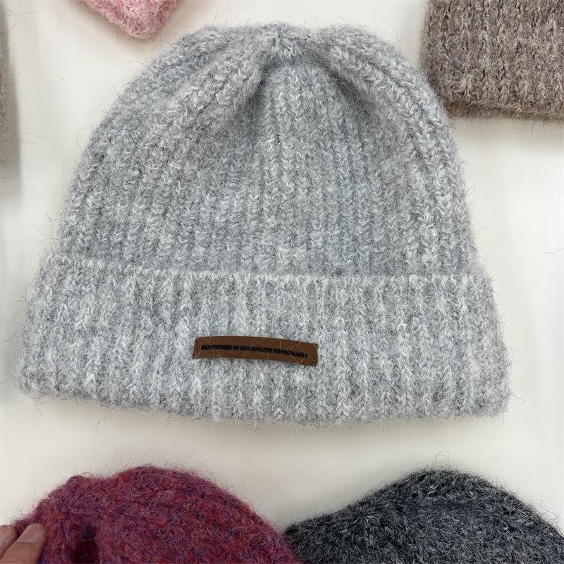 Knitted Hat Children's Winter Warm Bald Hat Lazy Wind Wool Pile Hat Big Head Circumference Show Face Small Cold Hat