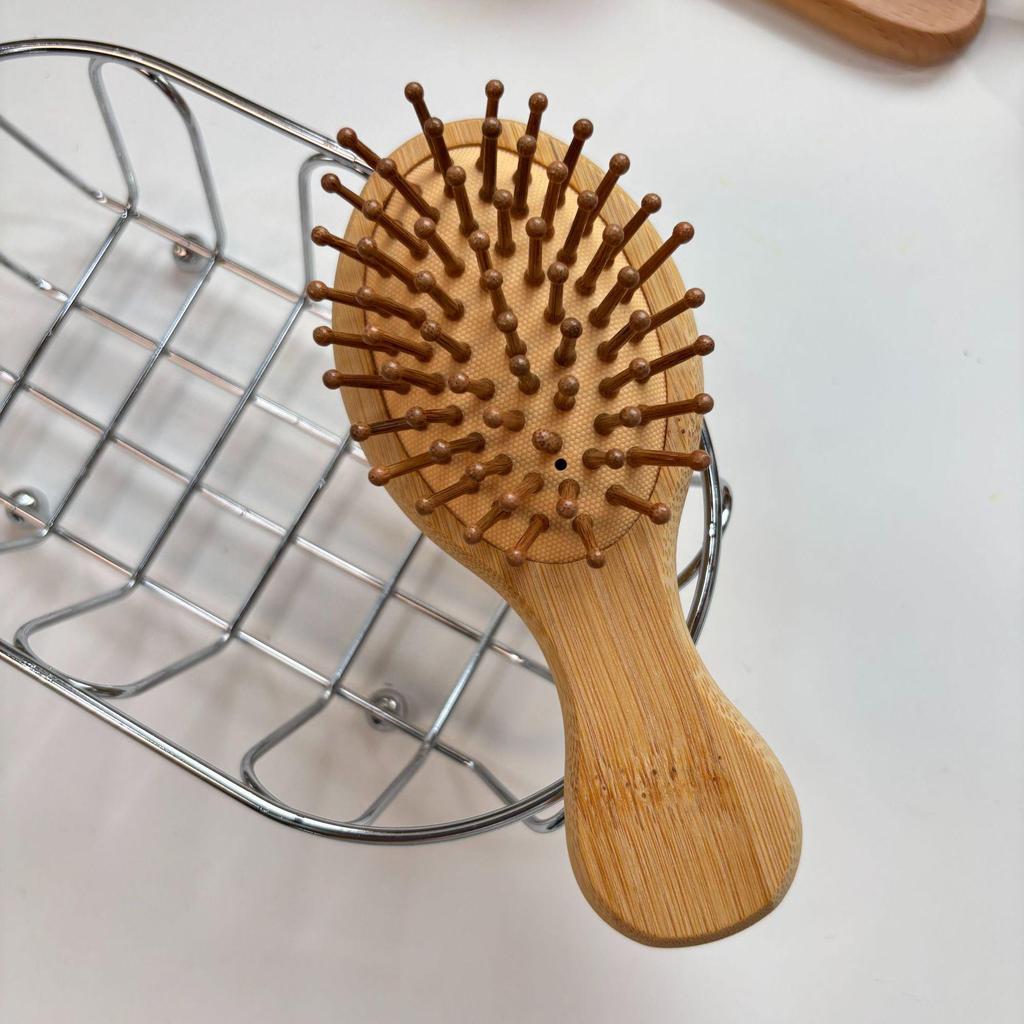 In-Stock Mini Bamboo Scalp Massage Comb with Customizable Logo