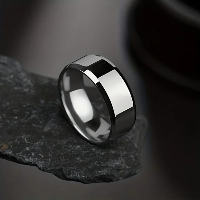 Stainless Steel Ring Classic Black Golden coppery Glossy Men Rings