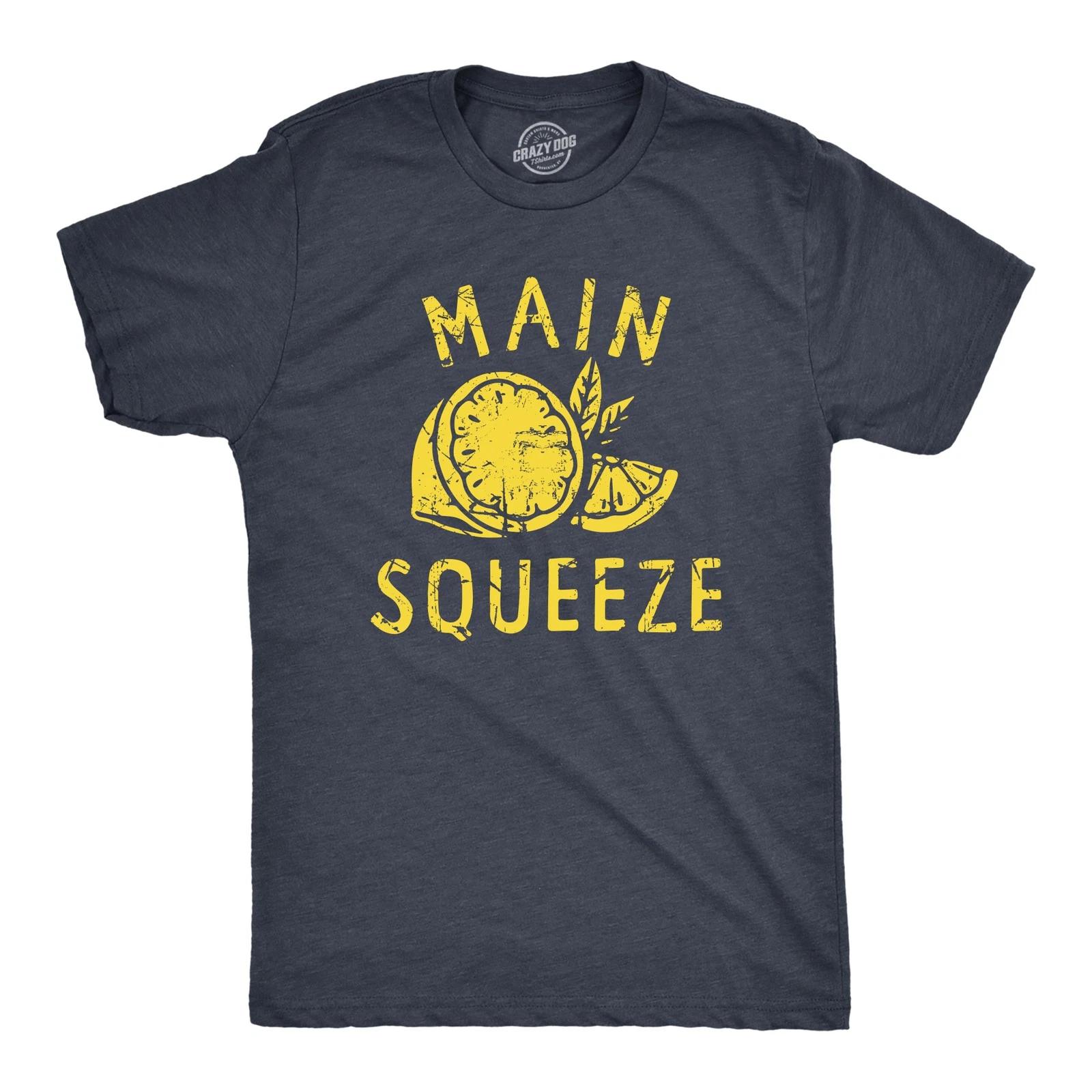 Mens Main Squeeze T Shirt Funny Best Friend Lemon Joke Tee for Guys XXL