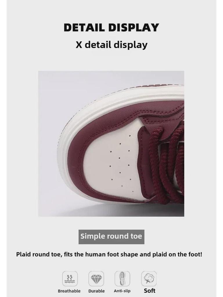 Trendy 2024 Women's White Korean-Style Thick-Soled Casual Shoes for All-Season Wear