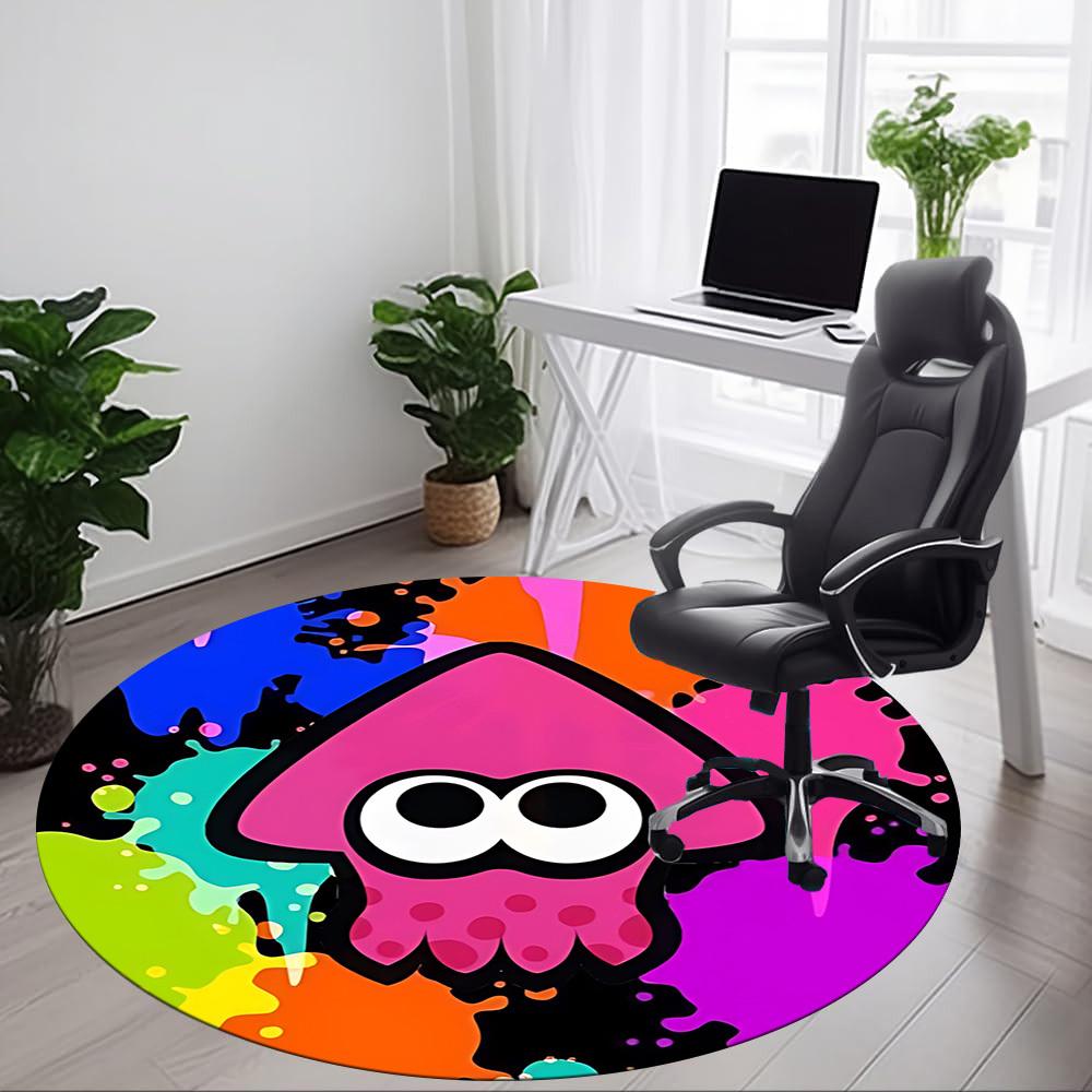 1pc Splatoon? Office Round Area Rug, Bedroom Living Room Home Decor, Room Deco, Offic a1016187