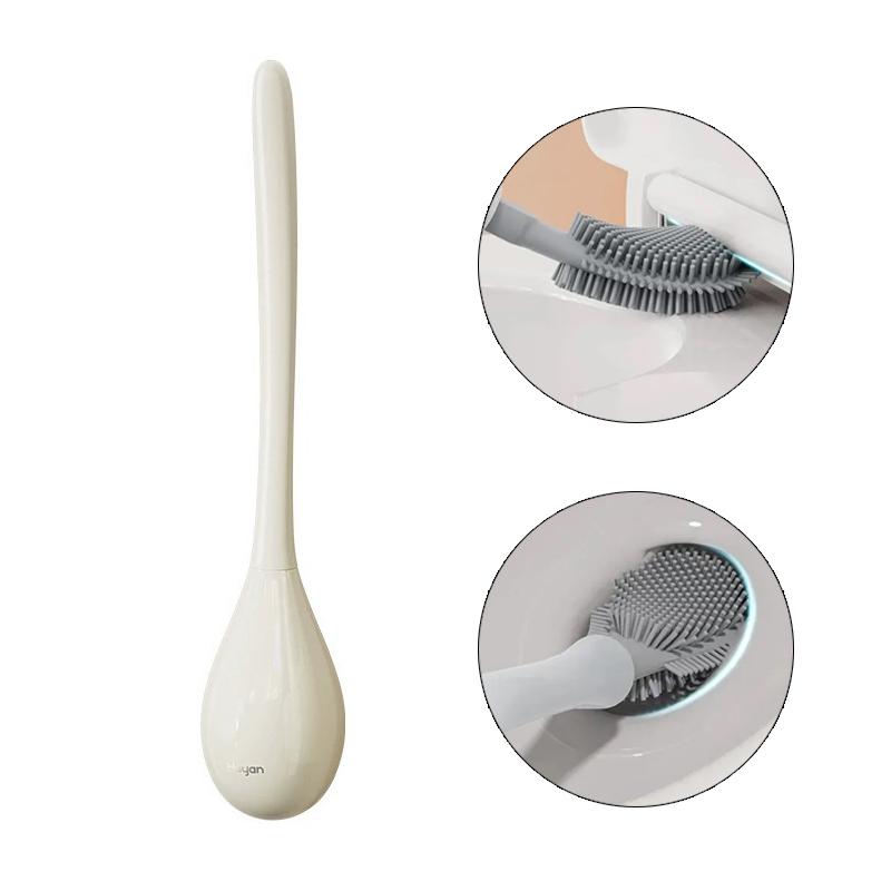Wall-Mounted Household Toilet Brush No Dead Angle Long Handle Bathroom Cleaning Tool With Base For Hygienic Cleaning